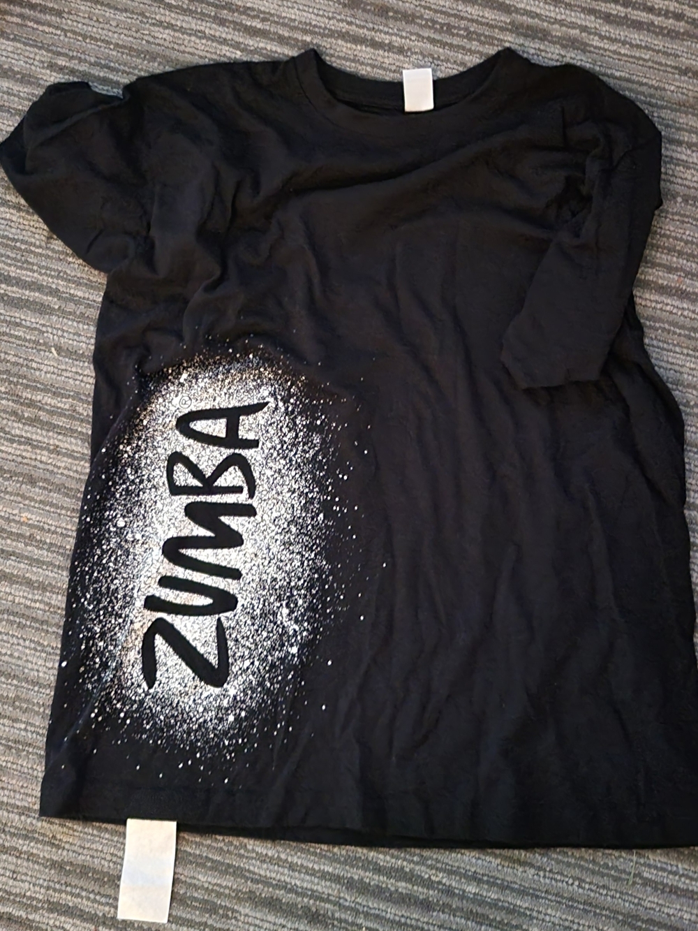 Zumba Black Graphic Tee with White Spray Logo